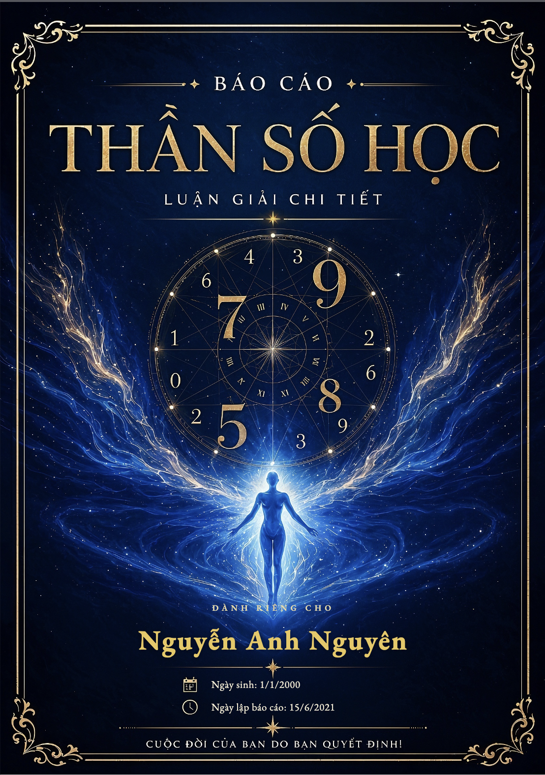 Ảnh bìa báo cáo Thần số học